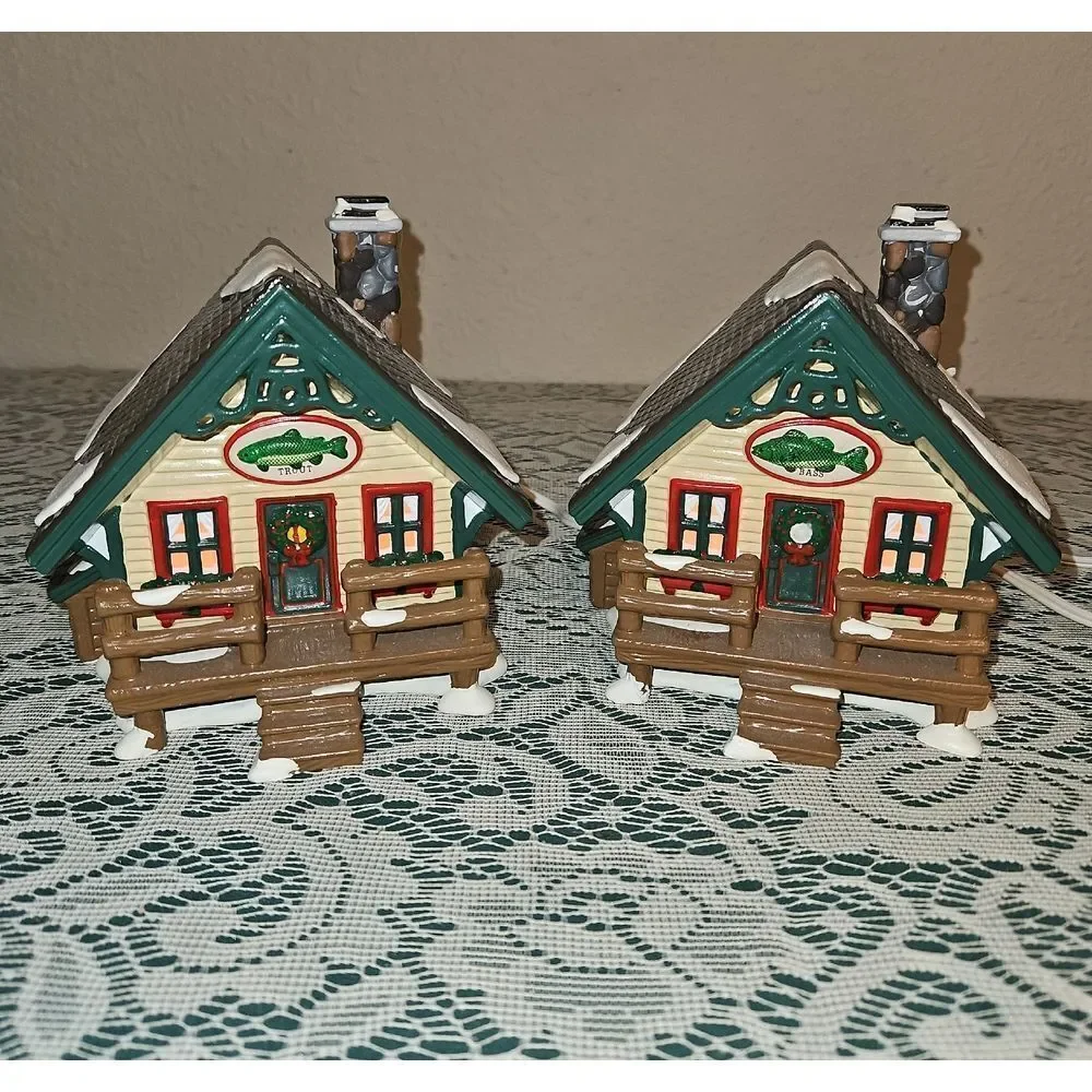 Set of 2 Department 56 Fisherman's Nook Cabin